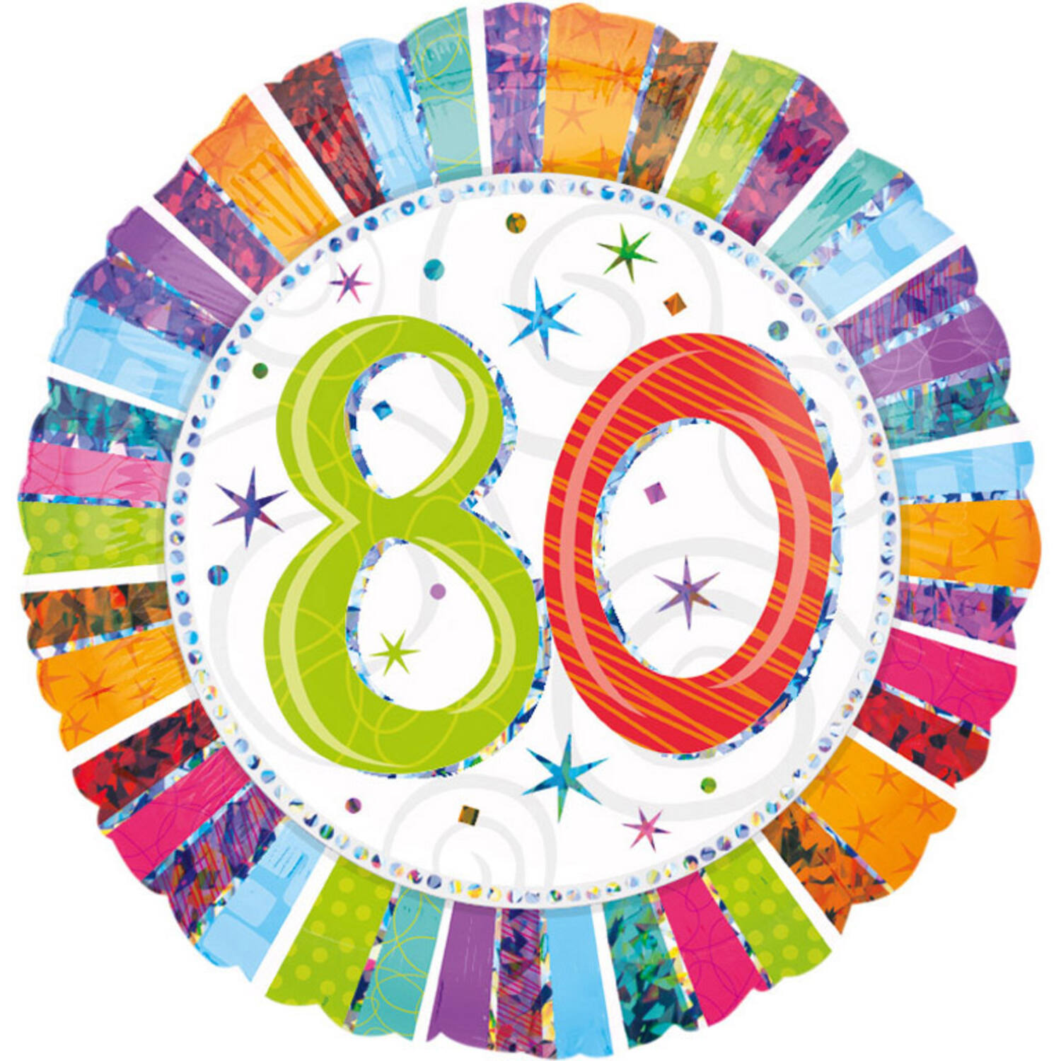 80th Birthday Foil Balloon Radiant - 46 cm